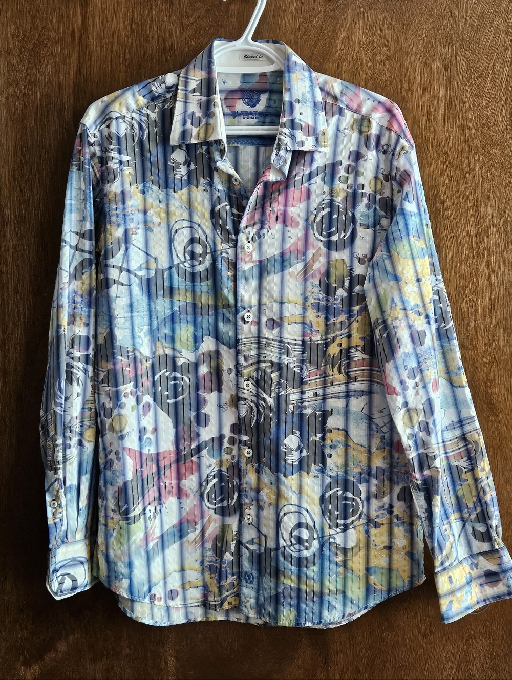 Men's Bugatchi, shaped-fit, long sleeve Shirt.